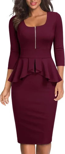 Miniatura 7 de Miusol - Vestido de mujer estilo retro con cuello cuadrado y volantes