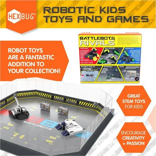 Miniatura 6 de HEXBUG BattleBots Arena Bite Force & Blacksmith, robot de juguete de control remoto para niños con más de 20 piezas, juguetes STEM para niños