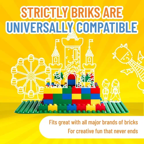 Miniatura 4 de Strictly Briks Placa base de ladrillo de construcción para proyectos de juguete de construcción, juegos de construcción de juguetes grandes
