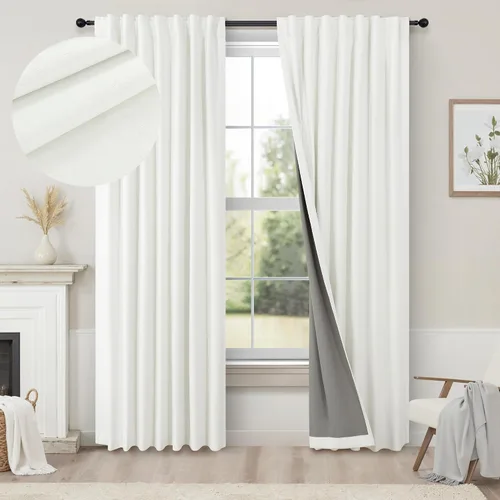 Miniatura 54 de Pitalk Cortinas cortas 100% opacas de lino para cafetería, 40 pulgadas de largo, 2 paneles, cortinas de puerta francesa para ventana, cortina