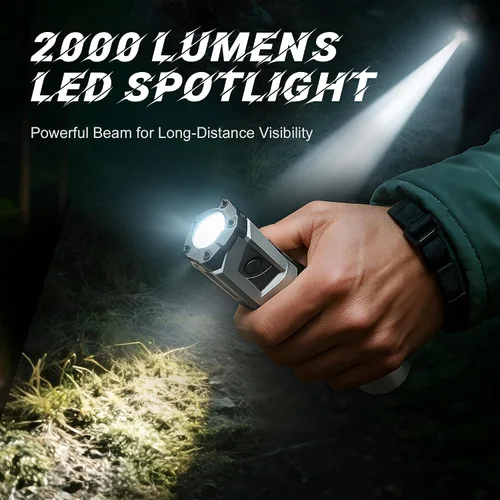 Miniatura 3 de Linterna Anhay Recargable 2000LM Linterna EDC con Luz Roja Verde 5 Modos Linterna LED Brillante Linterna Magnética Potente y Mini Linterna