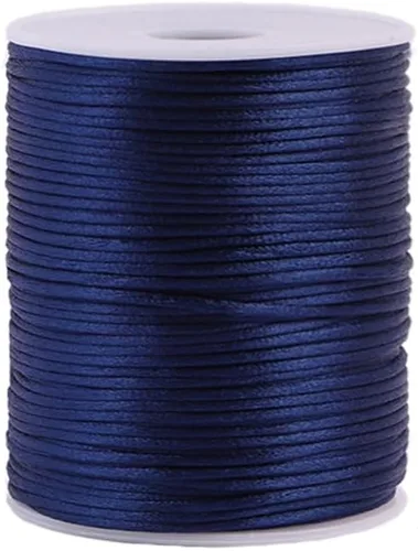 Miniatura 39 de 2.0 mm x 110 yardas de cordón de satén de nailon para abalorios, hilo trenzado para nudos chinos, rattail, macramé, pulseras, collares, fabricación