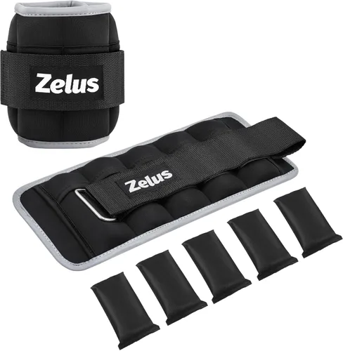 Miniatura 13 de ZELUS - 1 par de pesas de tobillo ajustables, correas de peso para piernas modularizadas de 2, 4, 6, 8, 10 libras para mujeres y hombres, juego