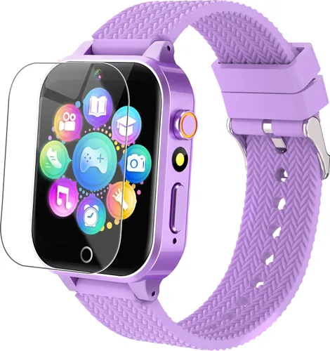 Miniatura 7 de Tywop Reloj inteligente para niños y niñas de 3 a 12 años con 26 juegos de rompecabezas, cámara de video HD, pantalla táctil, reproductor de música