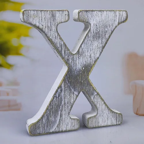 Miniatura 30 de Letras de madera de 8 pulgadas, letras de madera rústica sin terminar para decoración de pared, letras decorativas en pie, cortes de letras, letrero