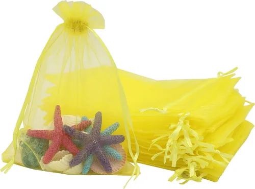 Miniatura 11 de Stratalife Bolsas de organza de malla transparente de 5 x 7 pulgadas con cordón para recuerdos de fiesta de boda, almacenamiento de joyas, 100