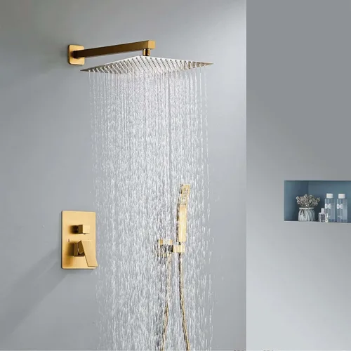 Miniatura 2 de SaniteModar Cabezal de Ducha, Sistema de Ducha de Baño de 10 Pulgadas, Cabezal de Ducha Cuadrado de Lluvia Multifunción, Kit de Ajuste de Cabezal