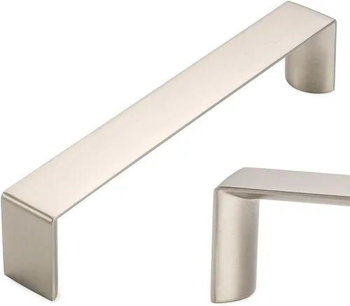 KOOFIZO Paquete de 10 tiradores de gabinete de cocina de níquel cepillado de 5 pulgadas, manijas de gabinete de color plata satinada, herrajes de