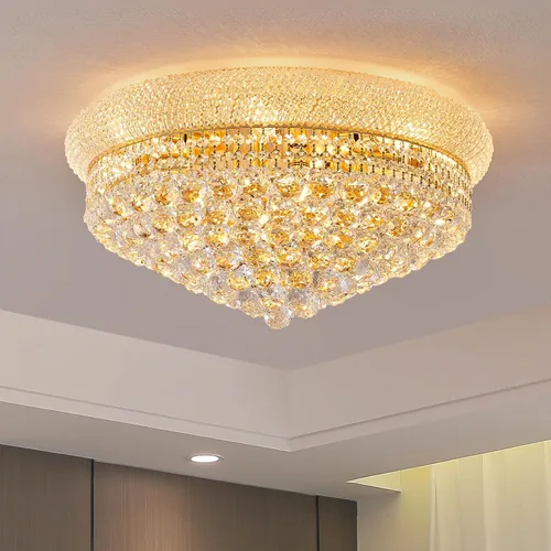 Miniatura 13 de Lámpara de Araña de Cristal de 3 Luces Empotrada en el Techo para Sala de Estar, Comedor, Dormitorio, Vestíbulo, Entrada, Pasillo, Armario, Baño