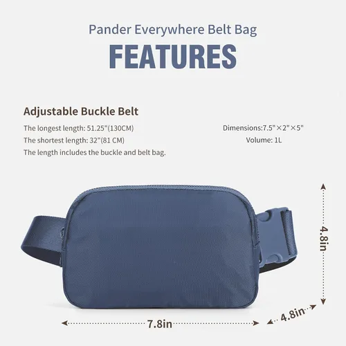 Miniatura 5 de ZPN Mini riñonera cruzada para mujer y hombre, Azul