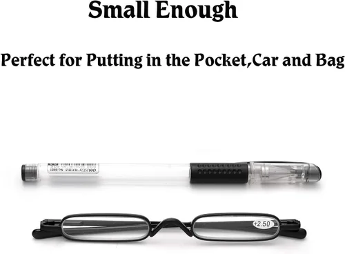 Miniatura 5 de ZUVGEES Mini lentes de lectura delgados y compactos fáciles de transportar, lectores portátiles ligeros con estuche de tubo con clip para bolígrafo