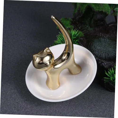 Miniatura 4 de NOLITOY 2pcs Bandejas Decorativas Decorative Jewelry Plate Ring Dish Jewelry Dish Plate Animal Jewelry Plate Ceramic Plate Dish Womans Rings Jewelry