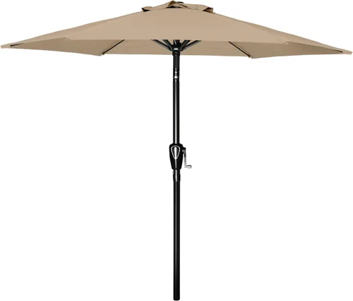 Miniatura 16 de Simple Deluxe sombrilla de patio de 7.5 pies, sombrilla de mesa para exteriores, sombrilla de jardín con botón de inclinación/manivela, 6 varillas