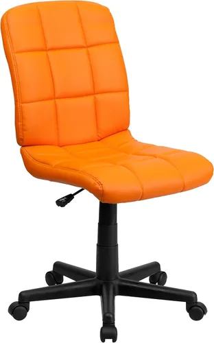 Miniatura 13 de Flash Furniture - Silla giratoria de respaldo medio de vinilo, acolchada, color negro Púrpura