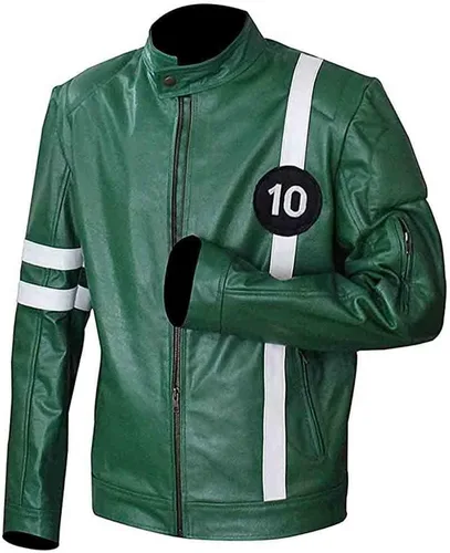 Green Ben-10 - Chaqueta de motociclista para adultos Tennyson Alien Swarm Ryan Kelly de piel sintética ultra suave