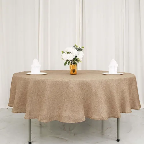 Miniatura 7 de Tableclothsfactory Mantel rectangular de yute natural de 54 x 96 pulgadas Mantel de mesa bohemio chic
