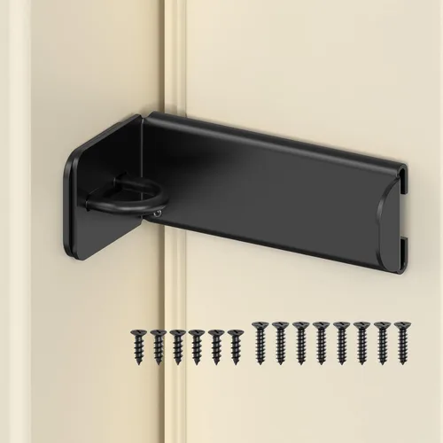 Miniatura 10 de Cerradura de puerta corredera de 90 grados, cerradura de seguridad en ángulo recto de cerrojo, pestillo de puerta apto para granero, jardín, valla