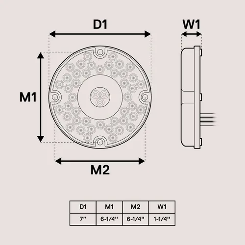 Miniatura 6 de TRUE MODS - Luz trasera redonda de freno de 47 LED de 7 pulgadas para autobús escolar, transporte de residuos de vehículos de tránsito