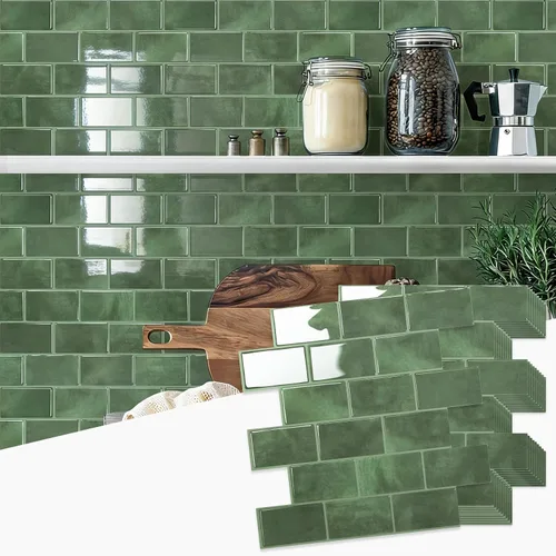 Miniatura 14 de STICKGOO - Azulejos de metro blancos para despegar y pegar, azulejos adhesivos para cocina (paquete de 1, diseño más grueso)