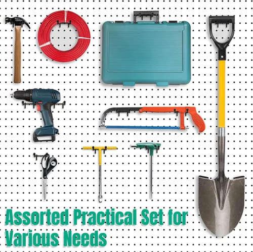 Miniatura 4 de G.CORE 10 Pack Pegboard Hooks, Peg Board Tool Utility Hooks & Hangers Fit 1/4" Pegboards, Heavy Duty Metal Peg Board Shelving Hooks, Wall Organizers