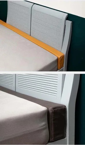 Miniatura 6 de YURRO Almohadilla de cuero sintético para cama de cabecero, protección acolchada para cabecera, almohada larga y alargadora de colchón suave, Beige