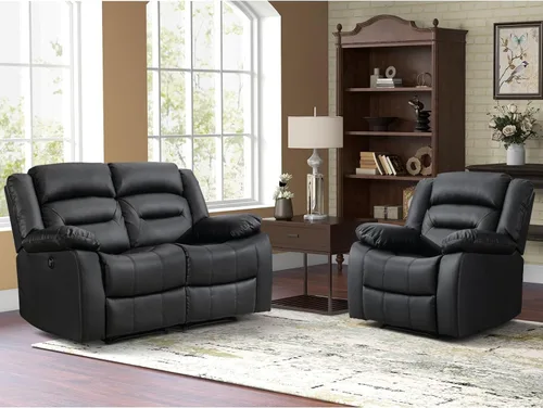 Miniatura 20 de EBELLO Sofá Reclinable Eléctrico de Piel Sintética para Dos Personas, Juego de Sofá Reclinable de 3 Asientos, Juego de Sillón Sofá Reclinable Marrón