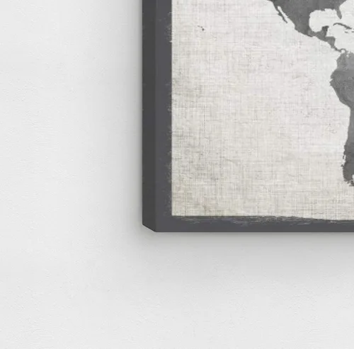 Miniatura 6 de The Oliver Gal Artist Co. Maps - Lienzo decorativo para pared, diseño de Mapamundi Grey, decoración del hogar, 30 x 20 pulgadas, gris, blanco
