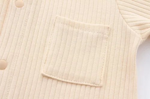 Miniatura 3 de Baby One Piece Outfit Baby Jumpsuit Solid Color Ribbed Cotton Newborn Onesies