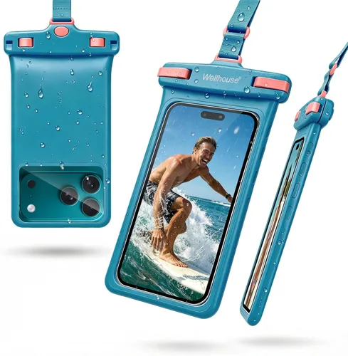 wellhouse Funda impermeable para teléfono, funda impermeable para iPhone 16 15 14 13 12 Pro Max XS Samsung, bolsa seca para celular IPX8 3D, 1