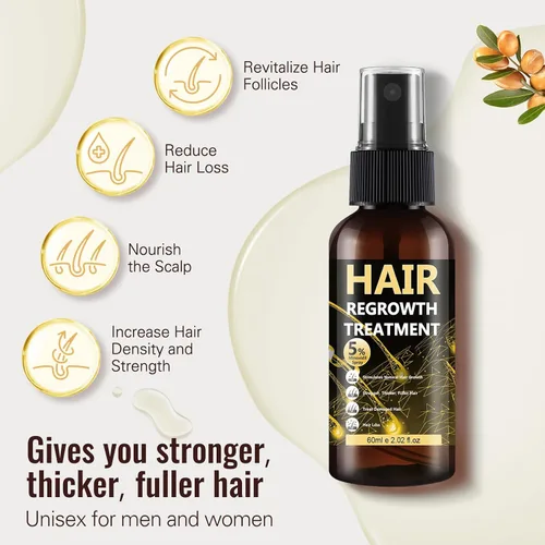 Miniatura 2 de 5% Minoxidil para Hombres y Mujeres, Spray de Rebrotes Capilares de Fórmula Avanzada y Solución Tópica para Cabello y Barba Ralos, Resultados