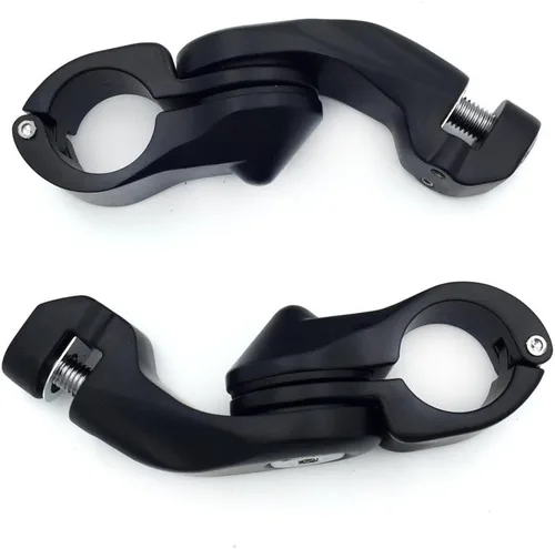 Miniatura 3 de HK MOTO - Kit 111 - Kit de montaje de clavijas de pie ajustable en ángulo corto negro de 2.5 pulgadas para protector de motor de 1.25