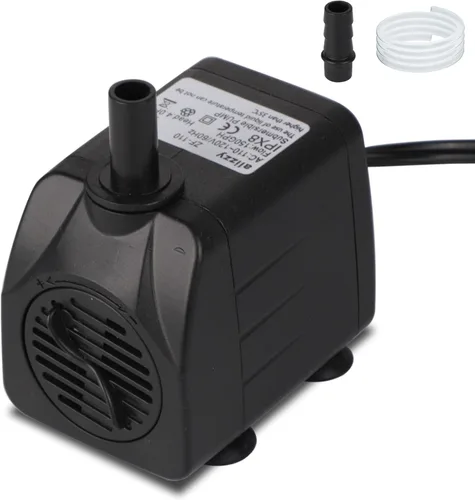 alizzy Bomba de agua sumergible pequeña duradera de 150 GPH (570L/H) 10w con tubo para fuente, acuario, pecera, hidroponía, estanque