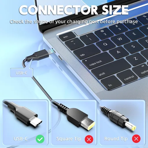 Miniatura 2 de Cargador USB C de 100 W, carga rápida de 100 W, compatible con Lenovo HP Dell Asus Acer MacBook Huawei Samsung tipo C adaptador de alimentación