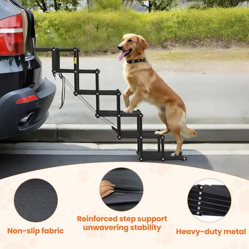 Miniatura 6 de Escaleras para perros grandes, escaleras plegables resistentes para perros, para automóvil, camión, superficie antideslizante, rampa para mascotas