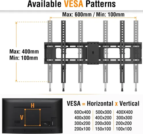 Miniatura 6 de ELIVED - Soporte de pared para televisores inclinable para la mayoría de televisores de 37" a 85" hasta 59.9 kg, soporte de montaje de TV de perfil