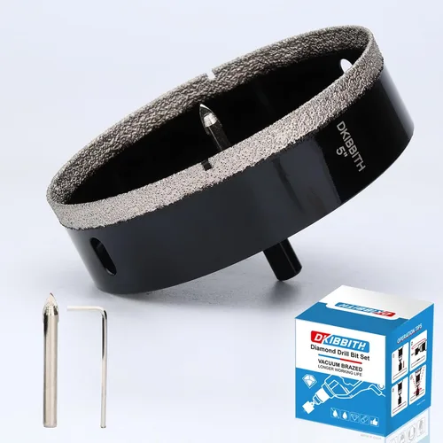 Miniatura 19 de DKIBBITH Juego de brocas de diamante de 5/8" con broca piloto - Paquete de 2 brocas de diamante de 5/8" con punta de diamante para agujeros