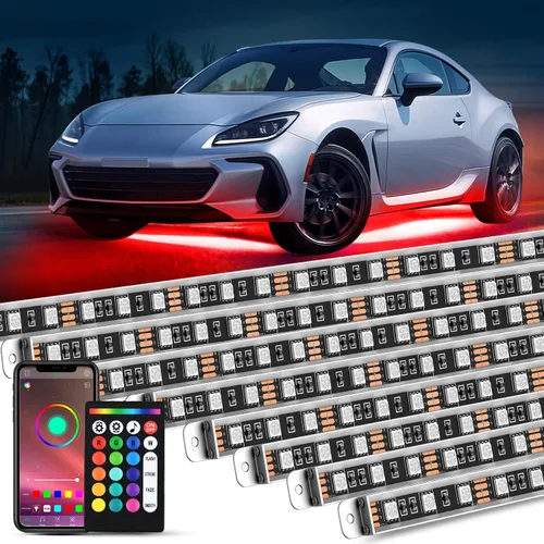 Miniatura 14 de Nilight 4 Piezas Tiras de Luces de Acento de Neón Underglow de Aluminio 396 LEDs Color de Ensueño Asistencia de Puerta Función Activa de Sonido
