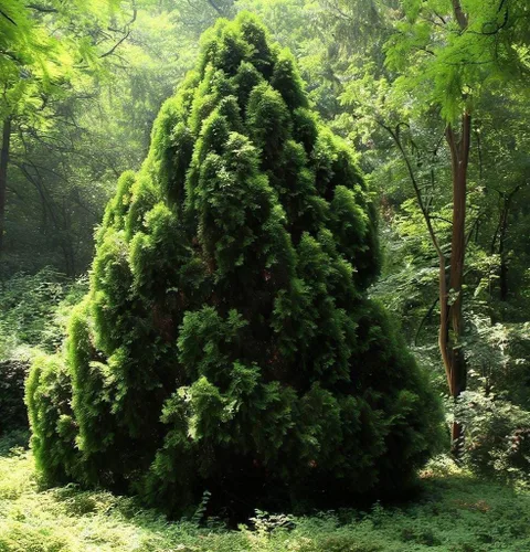 Thuja orientalis (Oriental Arborvitae, Platycladus orientalis, Thuja acuta, Biota orientalis) Semillas de árboles, forma atractiva y follaje,