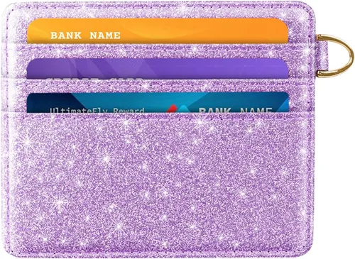 Miniatura 37 de Bolsillo frontal minimalista delgado con bloqueo RFID para tarjetas de crédito, cartera pequeña, bonita funda para tarjetas para mujeres, beige