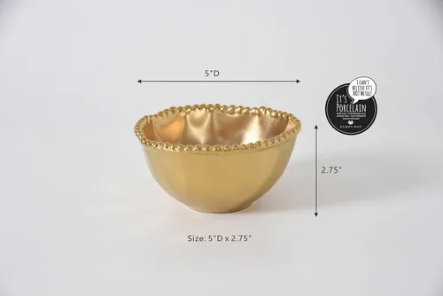 Miniatura 4 de Pampa Bay Tazón pequeño de porcelana (dorado)