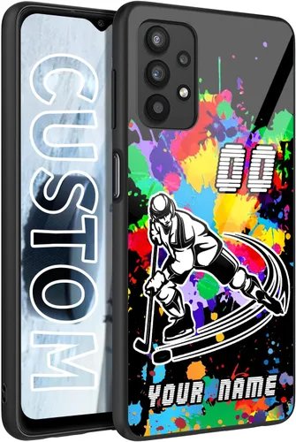Miniatura 7 de Personalized Ice Hockey vs Name Number US Flag Decor Rubber Cover Phone Case for Galaxy America Fire