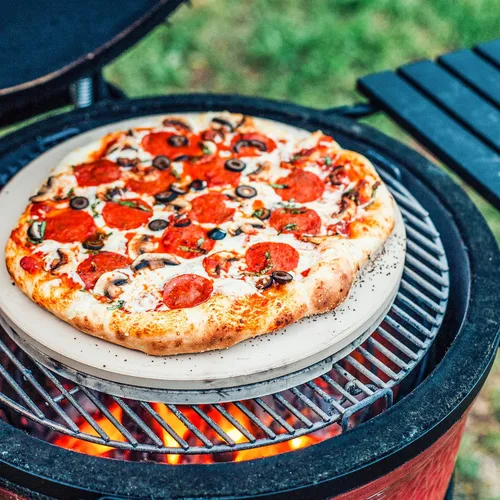 Miniatura 2 de Kamado Joe Piedra de cerámica para pizza de 15 pulgadas para pizza estilo horno de ladrillo compatible con Kamado Joe Classic Joe Parrilla de carbón