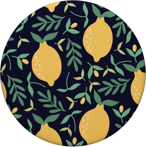 Miniatura 3 de Bonito diseño de limones amarillos divertidos y brillantes ilustraciones de cítricos – PopSockets agarre y soporte para teléfonos y tabletas