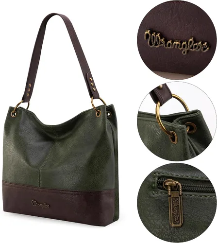 Miniatura 60 de Wrangler Hobo - Bolsas para mujer de cuero vegano con asa superior, bolsos de hombro y bolsos