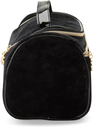 Miniatura 5 de Juicy Couture Bolsa de Maquillaje Organizador de Cosméticos Esenciales de Viaje Colgante Duffel de Velor con Rinstones, Negro