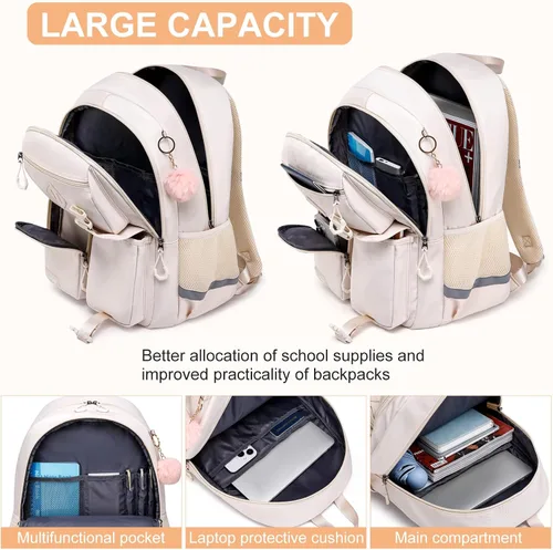 Miniatura 2 de Mochila escolar para niñas adolescentes, lindas mochilas universitarias para niños y estudiantes Bookbag Fit - Bolsa para laptop de 15.6 pulgadas