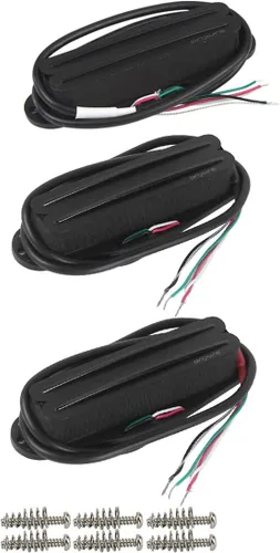 Miniatura 14 de OriPure Pastillas de doble carril caliente Alnico5 Humbucker de un solo tamaño de bobina 15-16K Fit ST/SQ Style Guitarra eléctrica, color negro