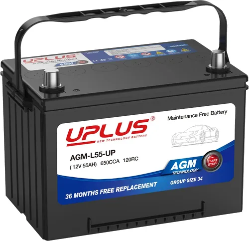 Miniatura 14 de UPLUS BCI Group 47 - Batería de coche AGM-L60-UP sin mantenimiento, 12 V 60 Ah AGM, batería automotriz H5 L2, 660CCA, 105RC, 375LN2-MF