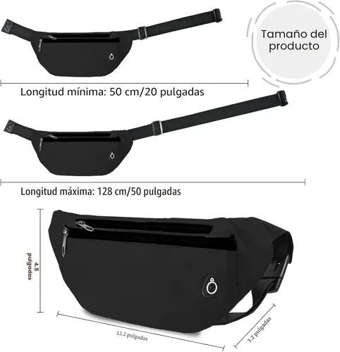 Miniatura 5 de Riñonera cruzada para mujeres y hombres, riñonera deportiva resistente al agua, bolsa de cinturón para viajes, senderismo, correr