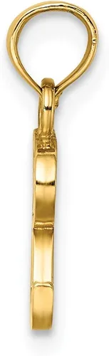 Miniatura 2 de Colgante de oro amarillo macizo de 14 quilates con letra inicial de bloque R
